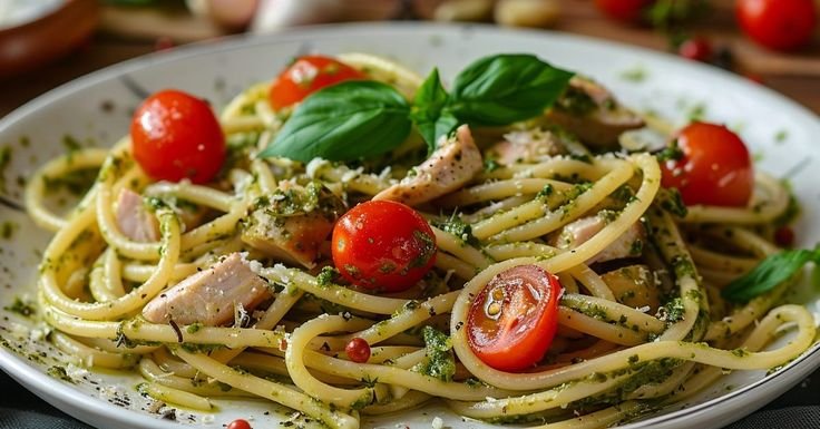 Massa com Atum e Molho Pesto