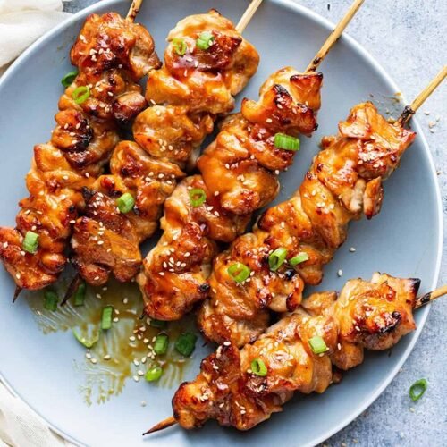 Espetinho de Frango Estilo Teriyaki