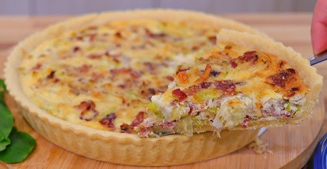 Quiche de Alho-Poró com Bacon