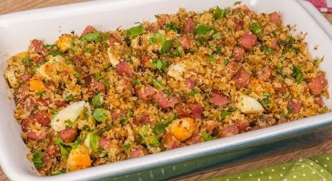 Farofa de Farinha Panko com Bacon