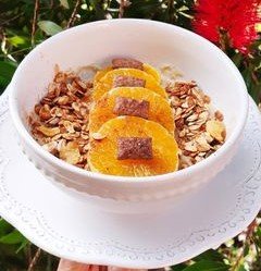 Papas de Aveia com Laranja e Coco