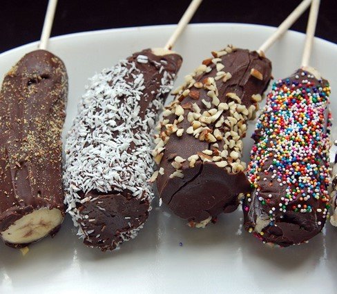Picolé de Banana com Chocolate