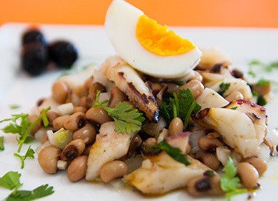 Salada de Choco Grelhado com Feijão Frade
