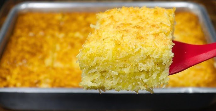 Bolo de Mandioca no Liquidificador com Queijo