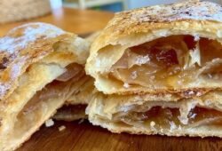 rolinhos folhados de maça e canela