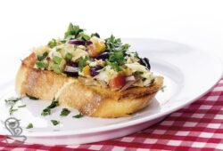 Bruschettas Festivas com Bacalhau