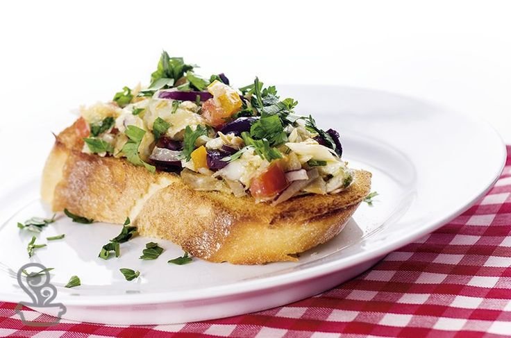 Bruschettas Festivas com Bacalhau