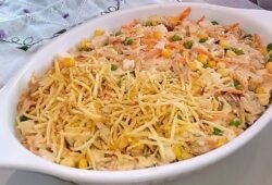 salpicão de bacalhau gratinado facil de fazer