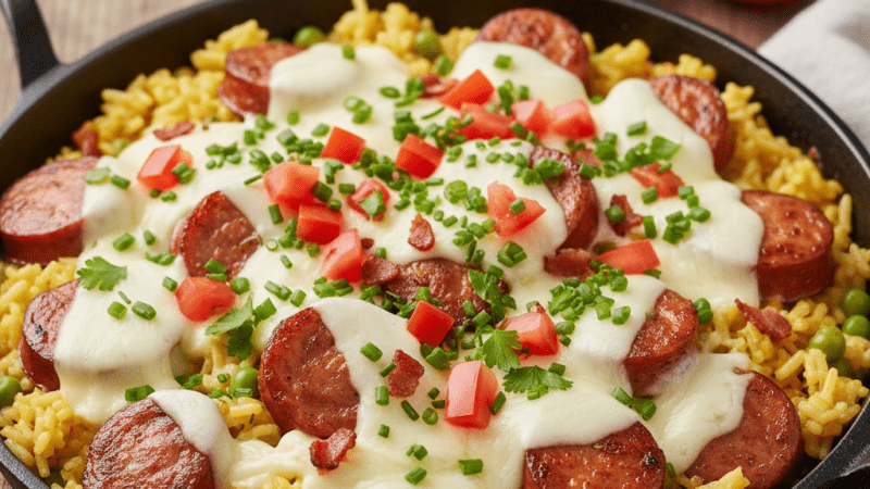 Arroz de Linguiça Cremoso: O Almoço que Fica Pronto em 15 Minutos!