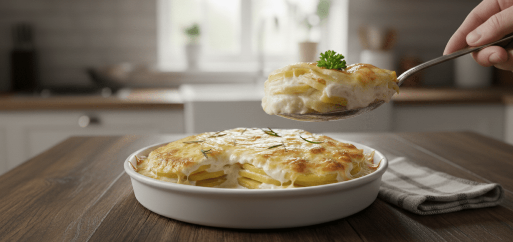 Batata Gratinada de Frigideira:  Acompanhamento Cremoso e Rápido