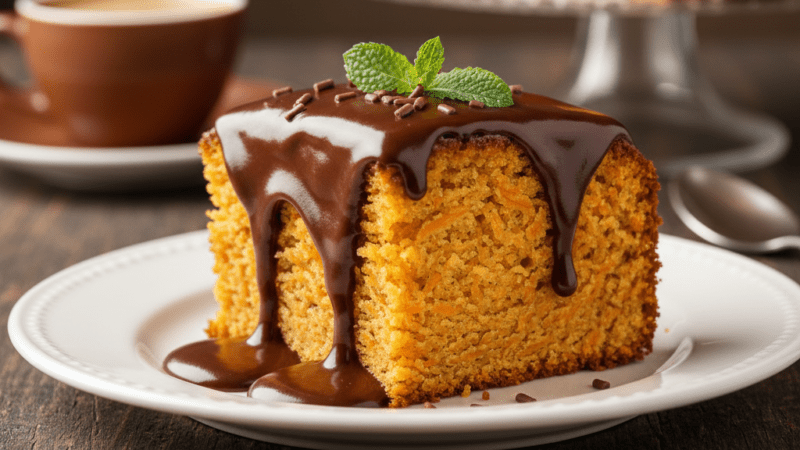 Bolo de Cenoura Molhadinho com Cobertura de Chocolate Cremosa 5 (15)