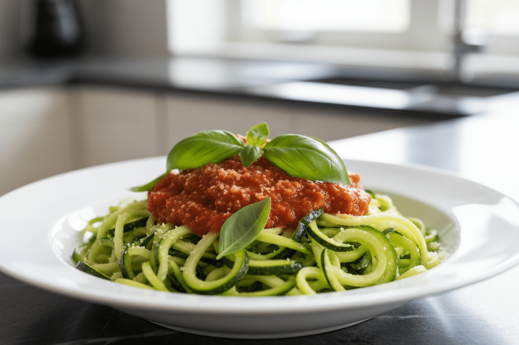 Receita de Espaguete de Abobrinha Low Carb