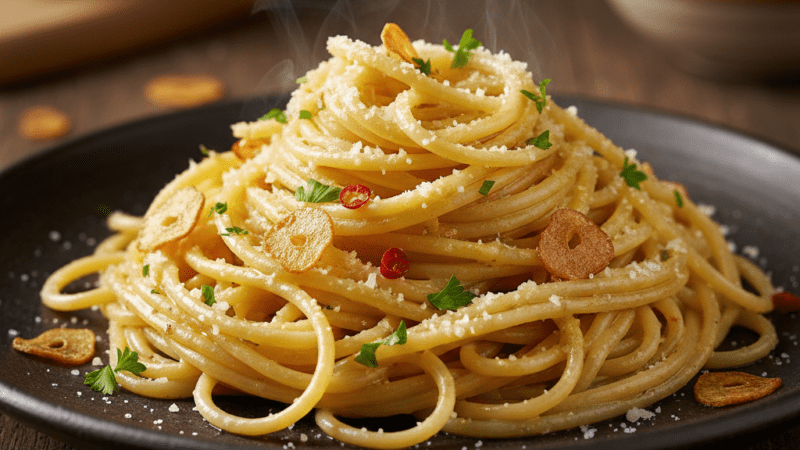 Jantar 15 Minutos Espaguete ao Alho e Óleo, queijo. 5 (12)