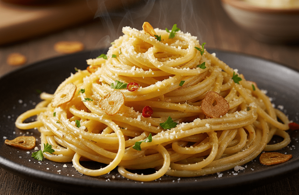 Espaguete ao Alho e Óleo com Queijo