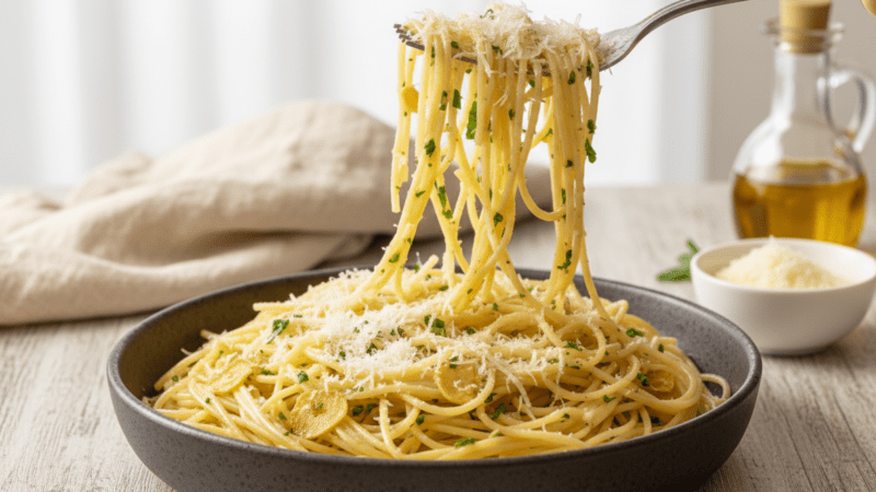 Macarrão ao Alho Óleo Cremoso com Parmesão: Receita Irresistível! 5 (12)