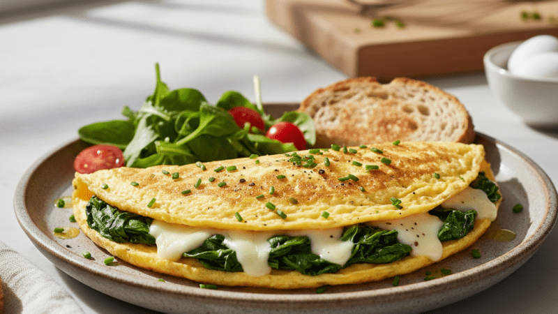 Omelete Proteica com Espinafre e Queijo saboroso 5 (12)