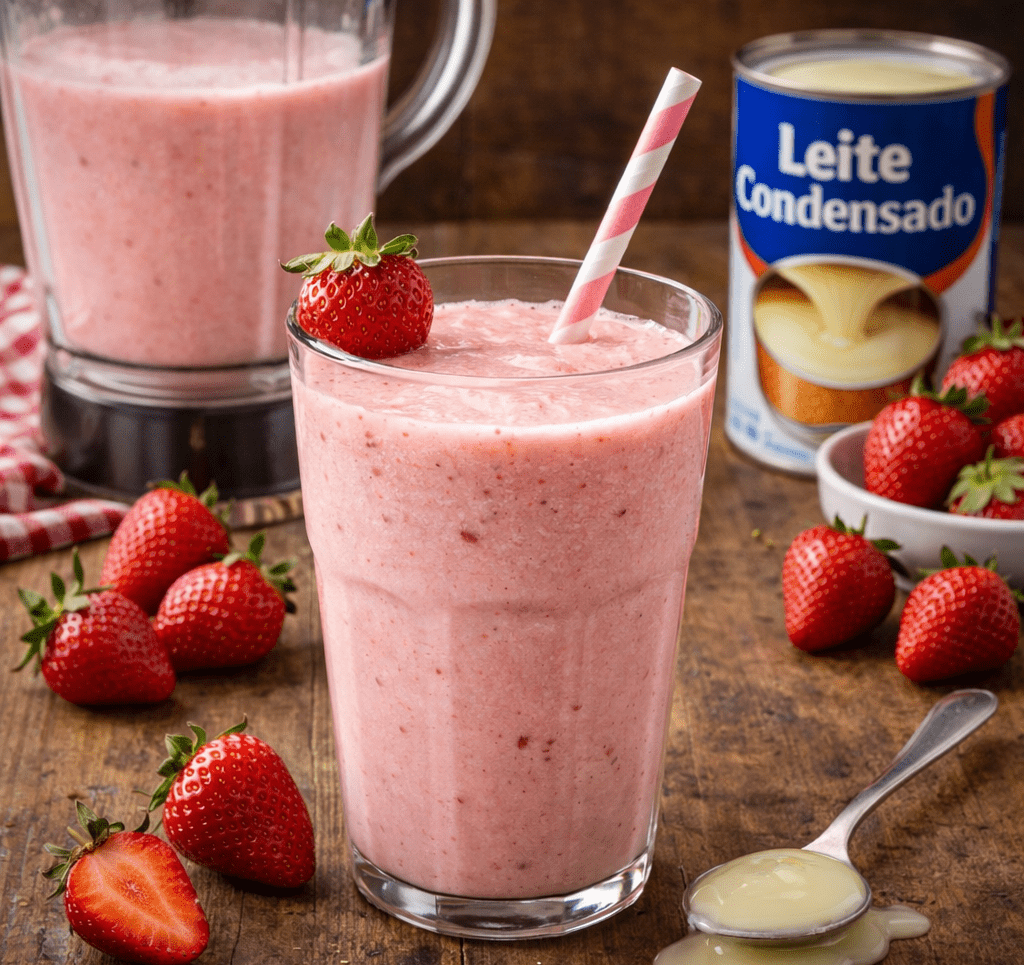 Batida de Morango e Leite Condensado: Receita Cremosa Liquidificador