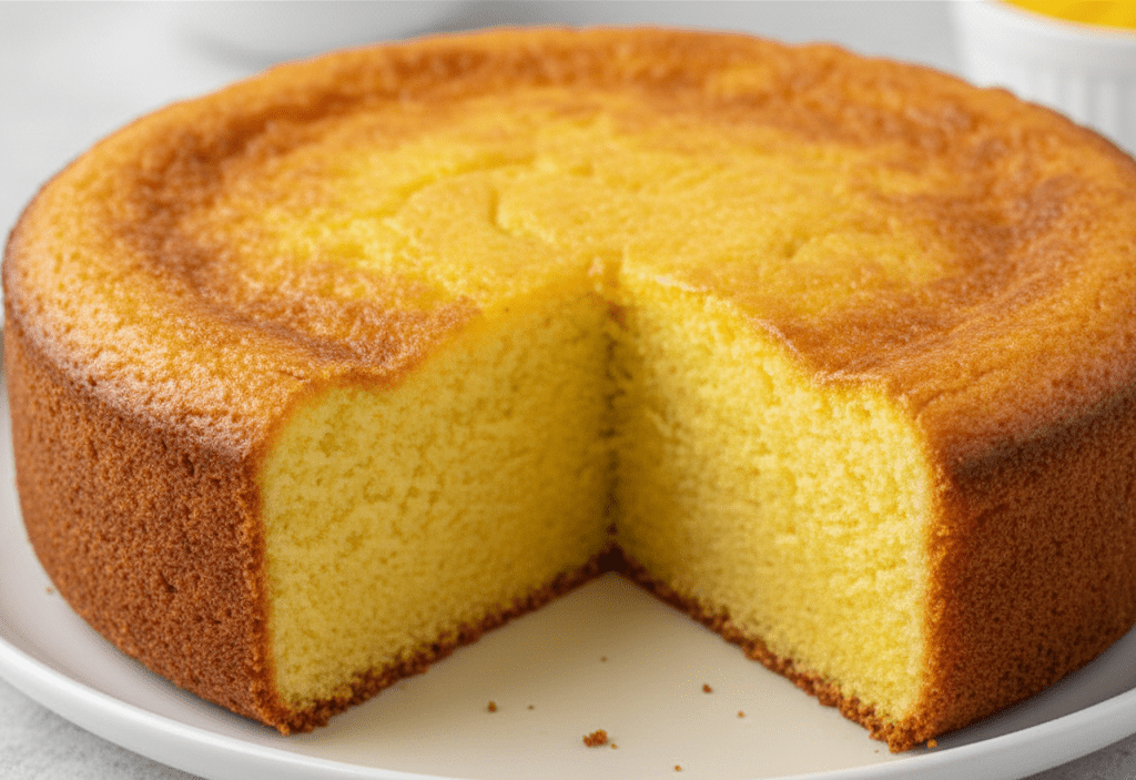 Bolo de Fubá com Creme de Leite: Super Fofinho,Sem Trigo