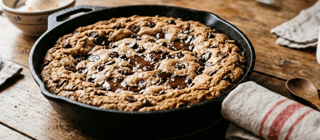 Cookies de Frigideira Gigante com Gotas de Chocolate