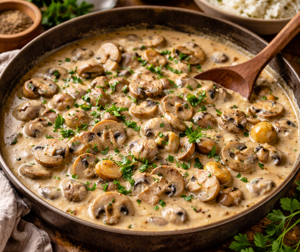 Estrogonofe de Cogumelos: Cremoso, Rápido e Sem Carne