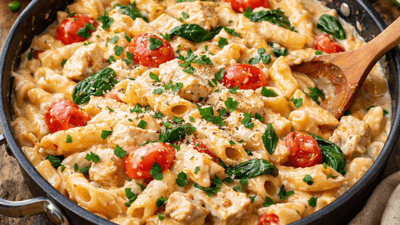 Jantar de 15 Minutos Macarrão Cremoso de Uma Panela