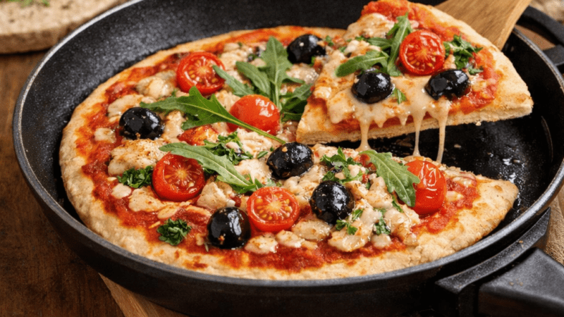 Pizza Fit de Frigideira:Sem Glúten Sem Lactose Pronta em 5 Min 5 (12)