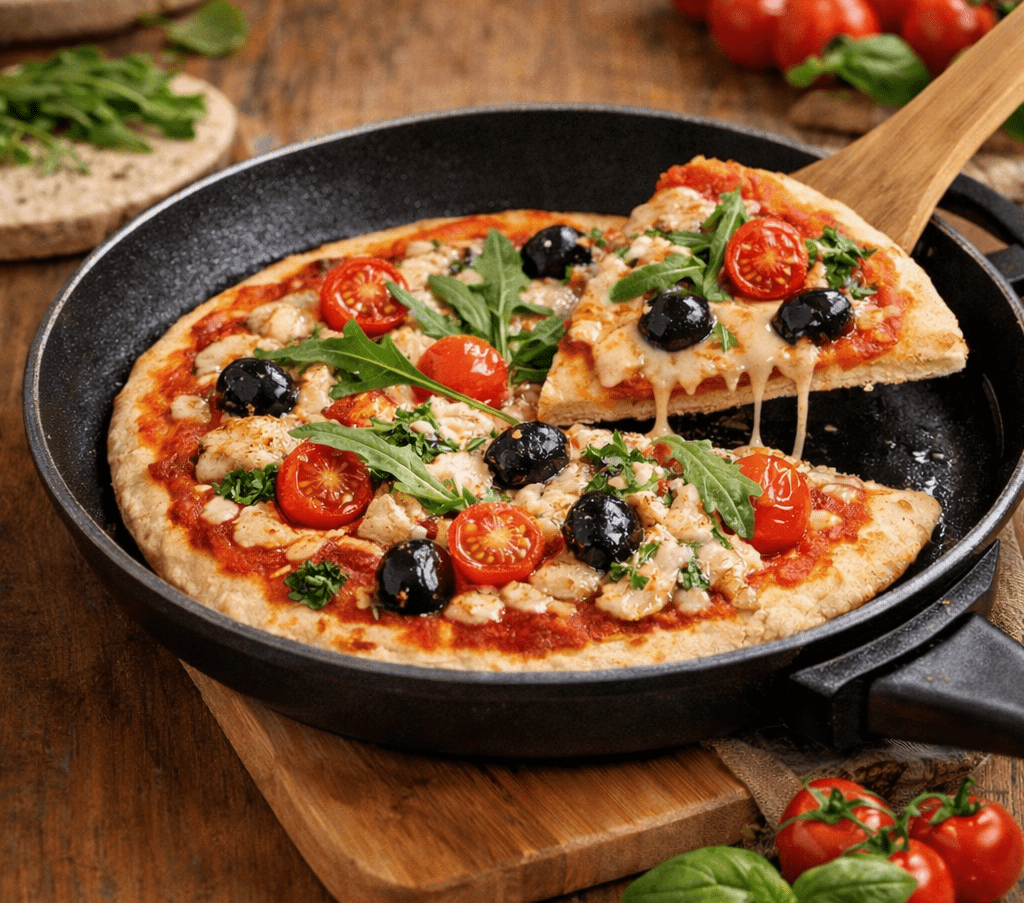 Pizza Fit de Frigideira:Sem Glúten Sem Lactose Pronta em 5 Min