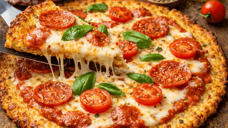Pizza de Massa de Couve-Flor Low Carb: Crocante e Não Quebra! 5 (18)