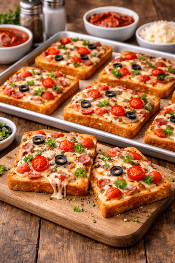 Pizza de Pão de Forma no Forno Lanche Gostoso