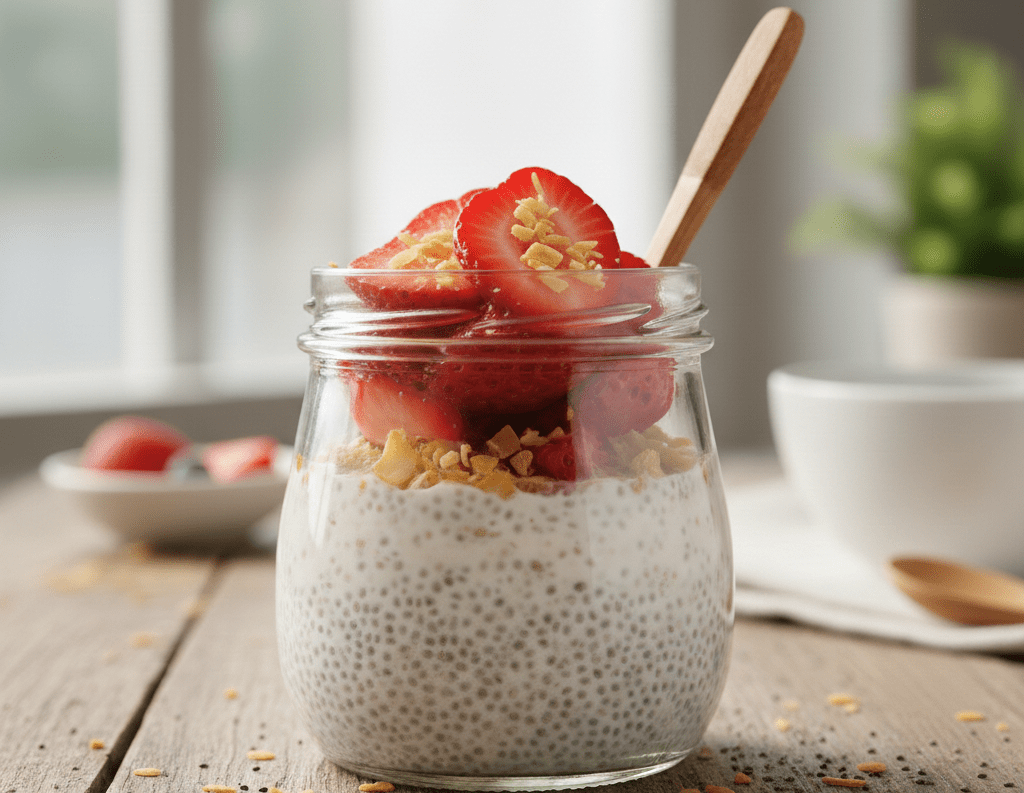 Pudim de Chia Coco: Sobremesa Low Carb Rica  Ômega 3 Fibras