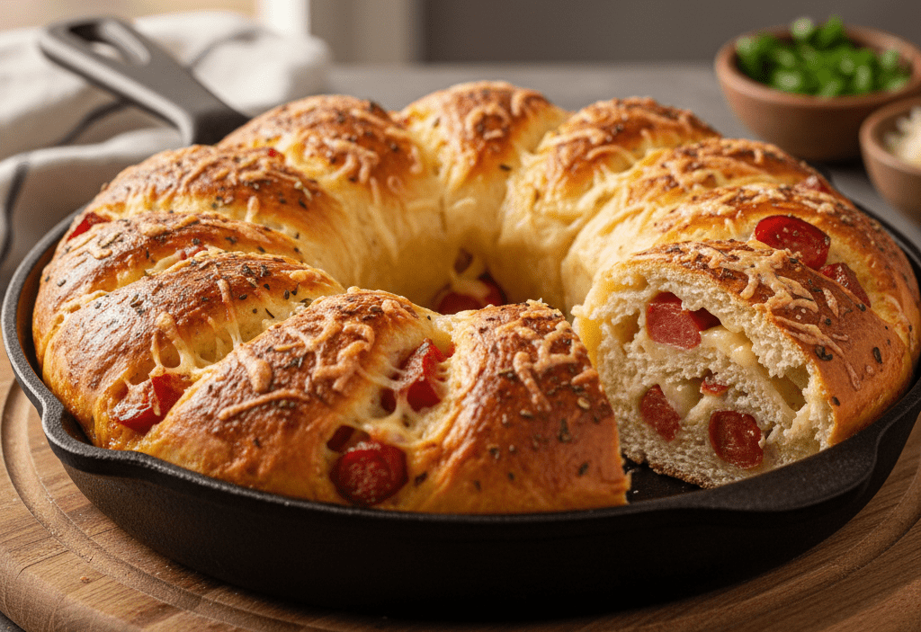 Rosca de Calabresa com Queijo Receita Fácil para  Lanche