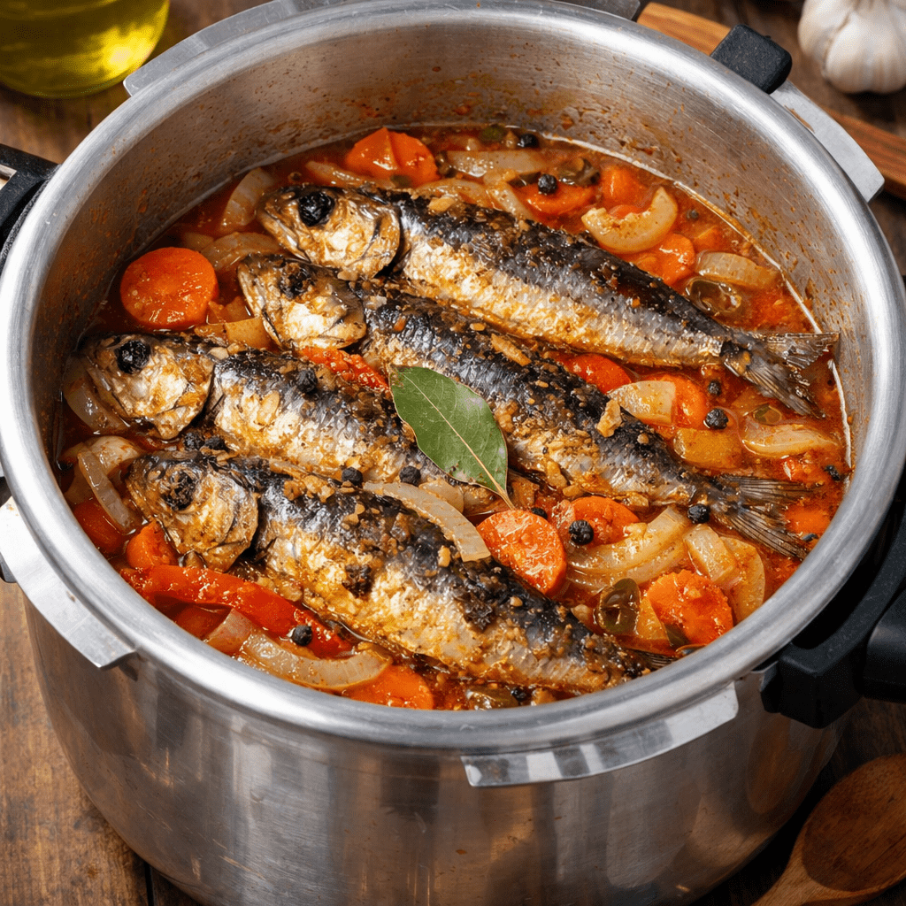 Sardinha Escabeche na Panela de Pressão: Receita Fácil  Rápida