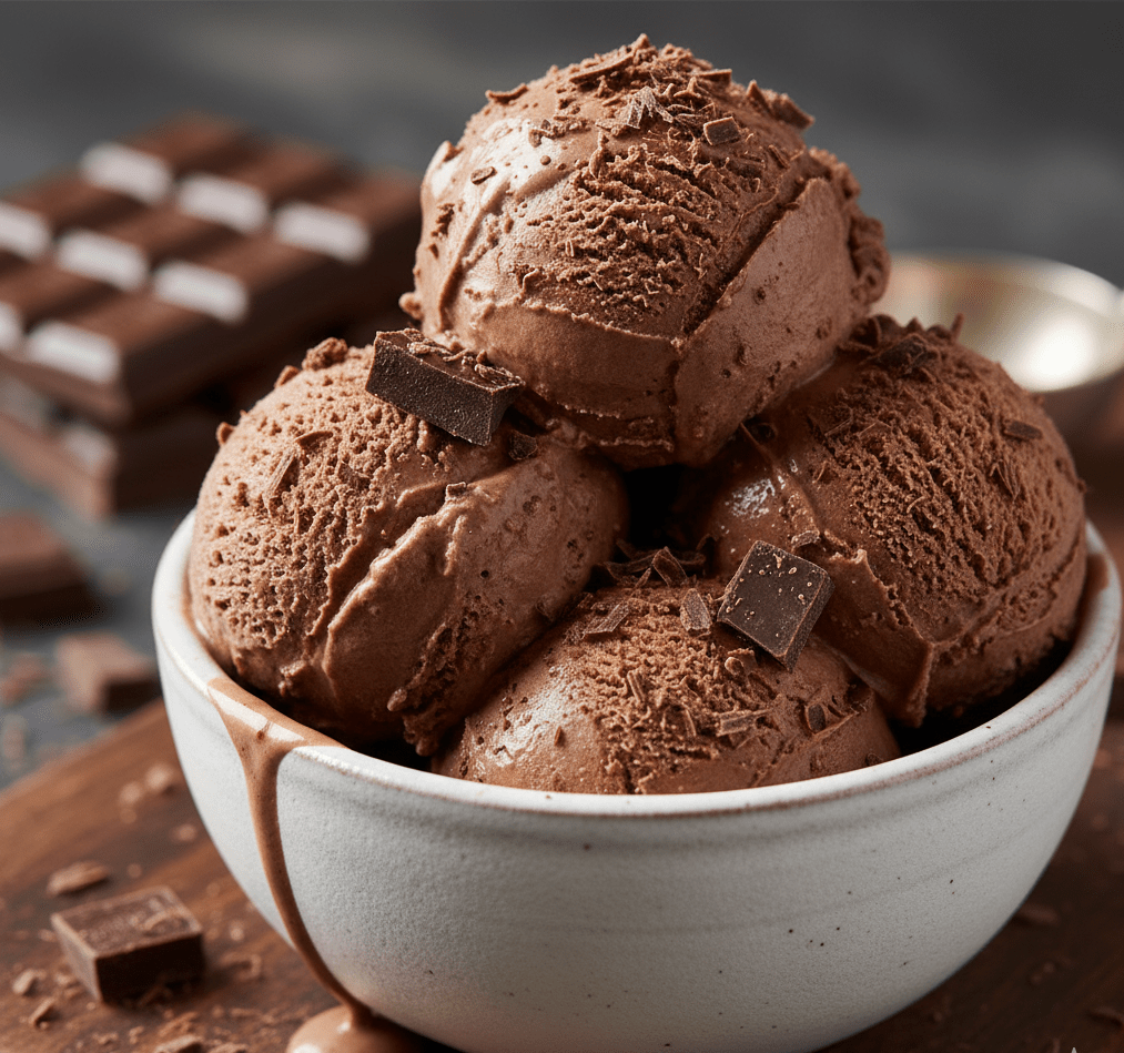 Sorvete de Chocolate com Pedaços: Sobremesa económica para família