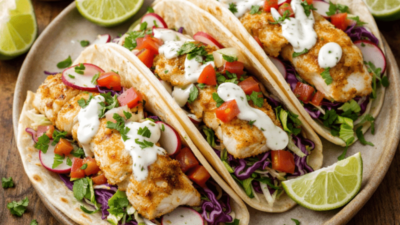 Tacos de Peixe com Molho de Iogurte:Receita leve, Saudável 5 (12)