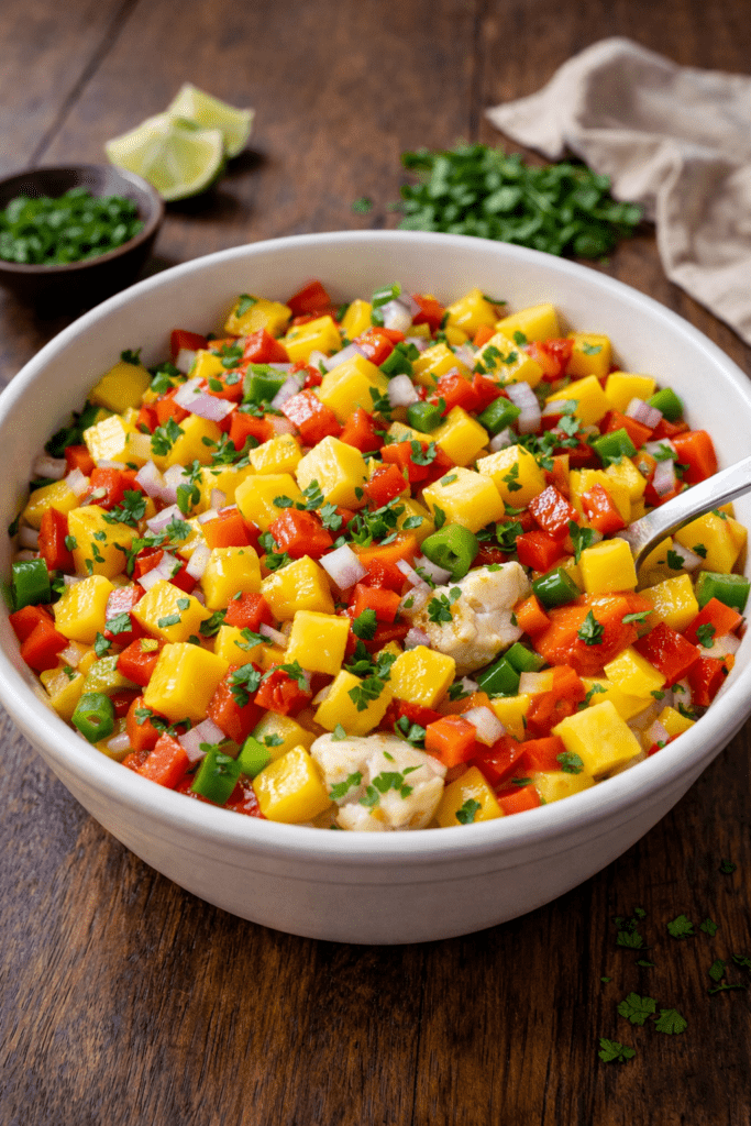 Vinagrete de Manga e Pimentão: O Acompanhamento Perfeito