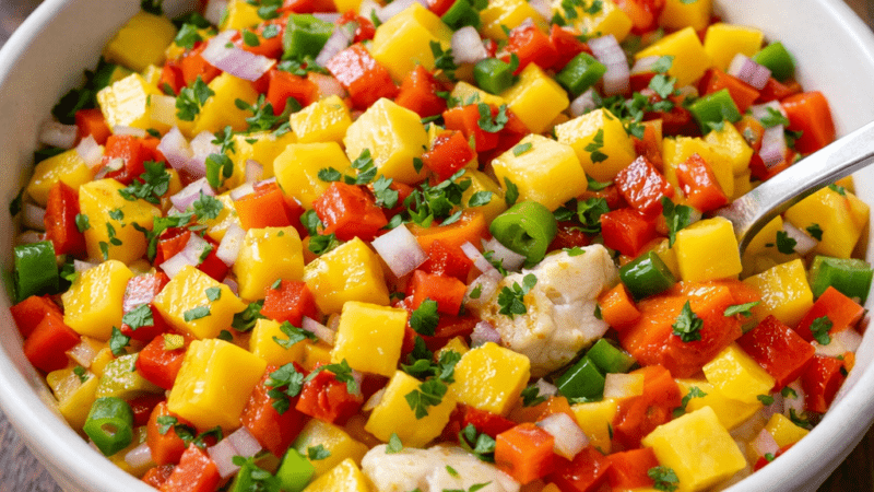 Vinagrete de Manga e Pimentão O Acompanhamento Perfeito