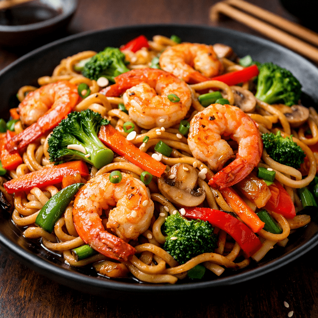 Yakisoba de Camarão e Legumes fácil e saboroso