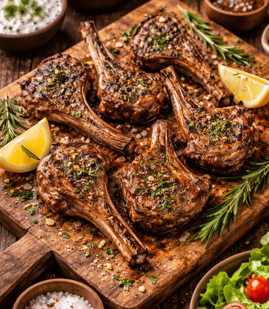 Costeletas de Borrego Grelhadas com Ervas