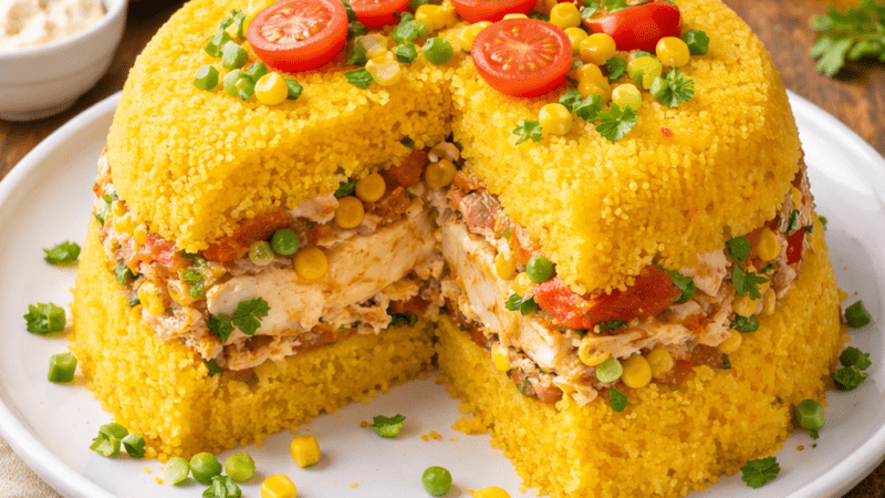 Cuscuz Recheado Simples Receita Fofinha e Rápida