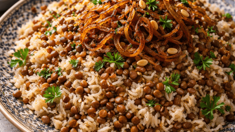 Mijadra Árabe: Receita de Arroz com Lentilha e Cebola