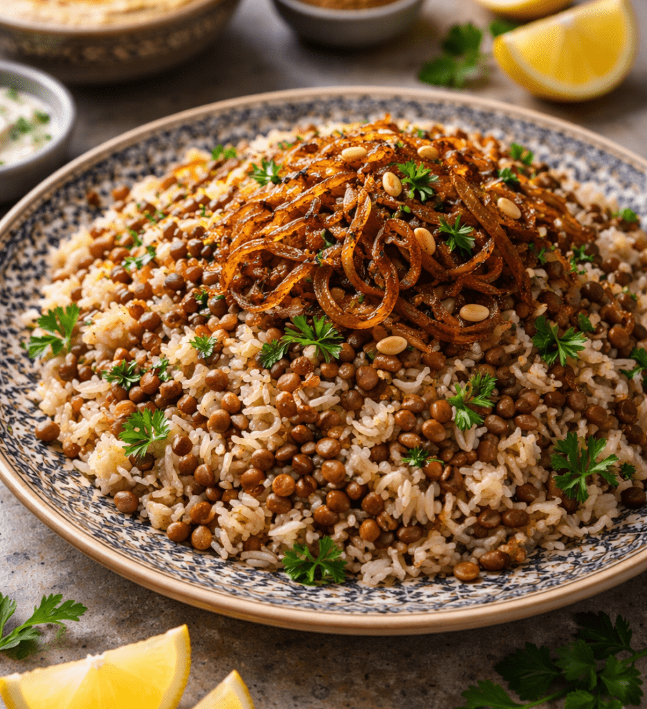 Mijadra Árabe: Receita de Arroz com Lentilha e Cebola