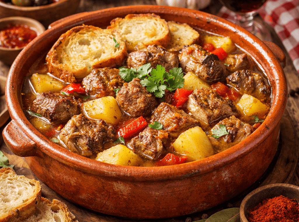 Receita de Ensopado de Borrego à Alentejana Segredo Carne Suculenta.