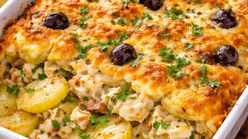 Receita de Torta de Bacalhau com Batata ao Forno