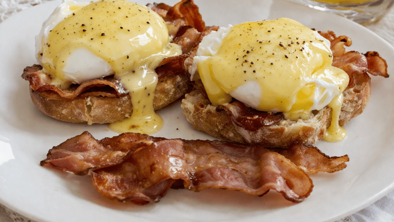 Ovos Benedict com Bacon:Receita Perfeita com Molho Holandês Caseiro 5 (18)