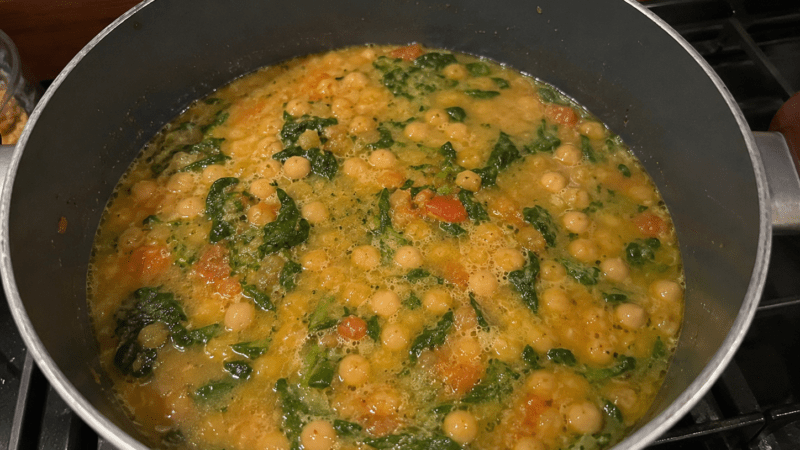 Como Fazer Sopa de Grão-de-Bico de Espinafre Simples Rápida 5 (18)