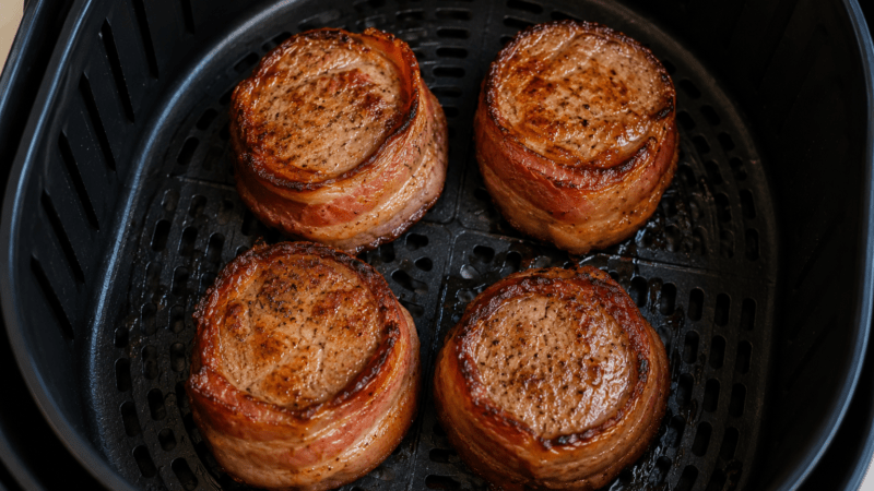 Medalhão de Carne com Bacon na AirfryerSuculento e Perfeito!
