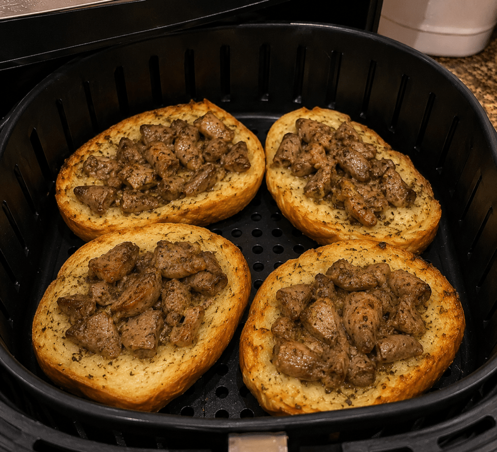 Pão de Alho com Coração de Galinha na AirFryer:Fácil