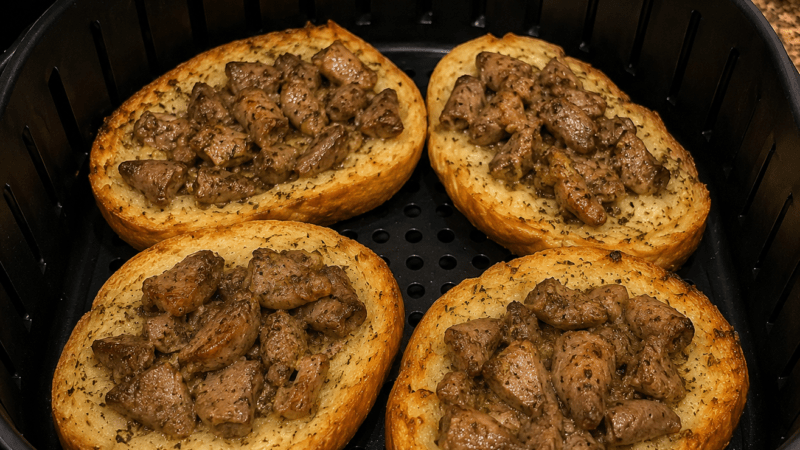 Pão de Alho com Coração de Galinha na AirFryer:Fácil 5 (14)