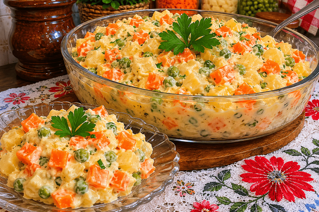 Salada de Maionese Tradicional de Batata e Cenoura: Fácil