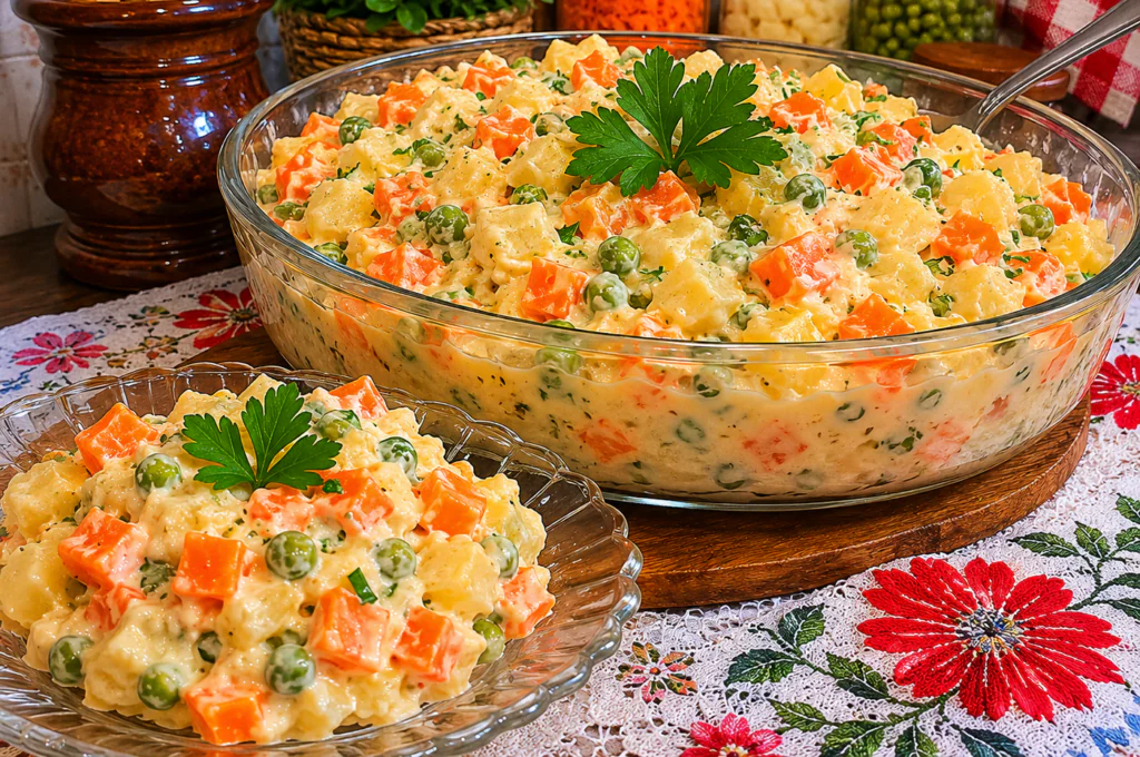 Salada de Maionese Tradicional de Batata e Cenoura: Fácil